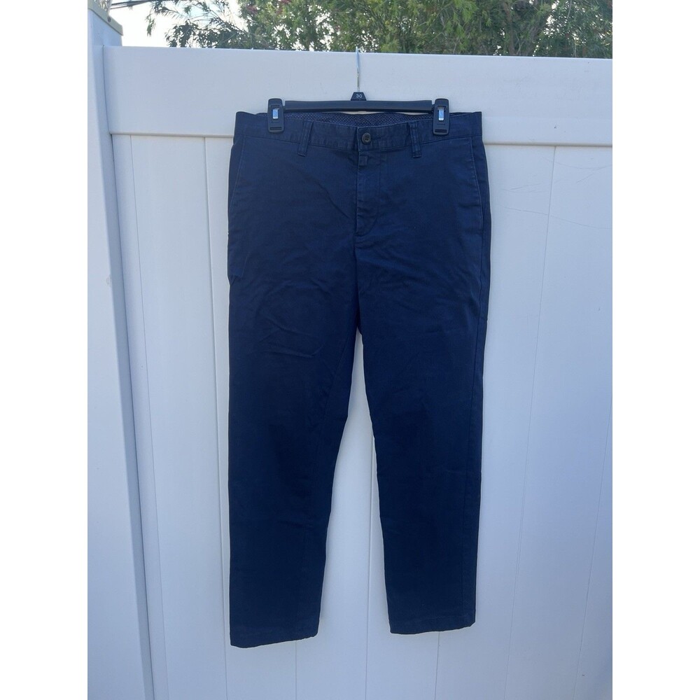 The Savile Row Company Men's Navy Chino Pants Straight Leg Flat Front 32 X 30